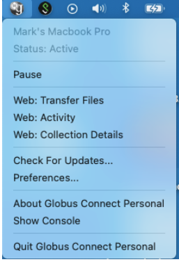 Globus Menu - Mac