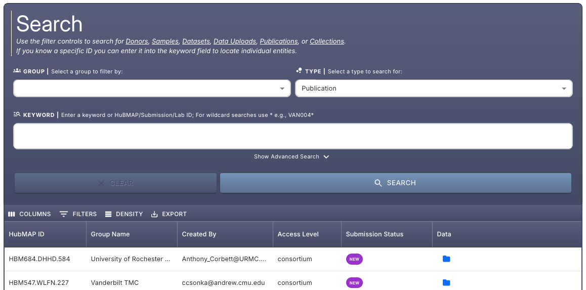 Search for Publication